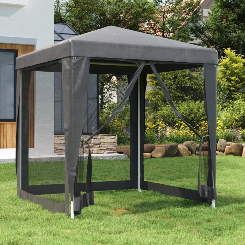 Party Stan Se 4 Síťovanými Bočnicemi Antracitový Hdpe Antracitová - with 10 sidewalls / 3 x 12 m