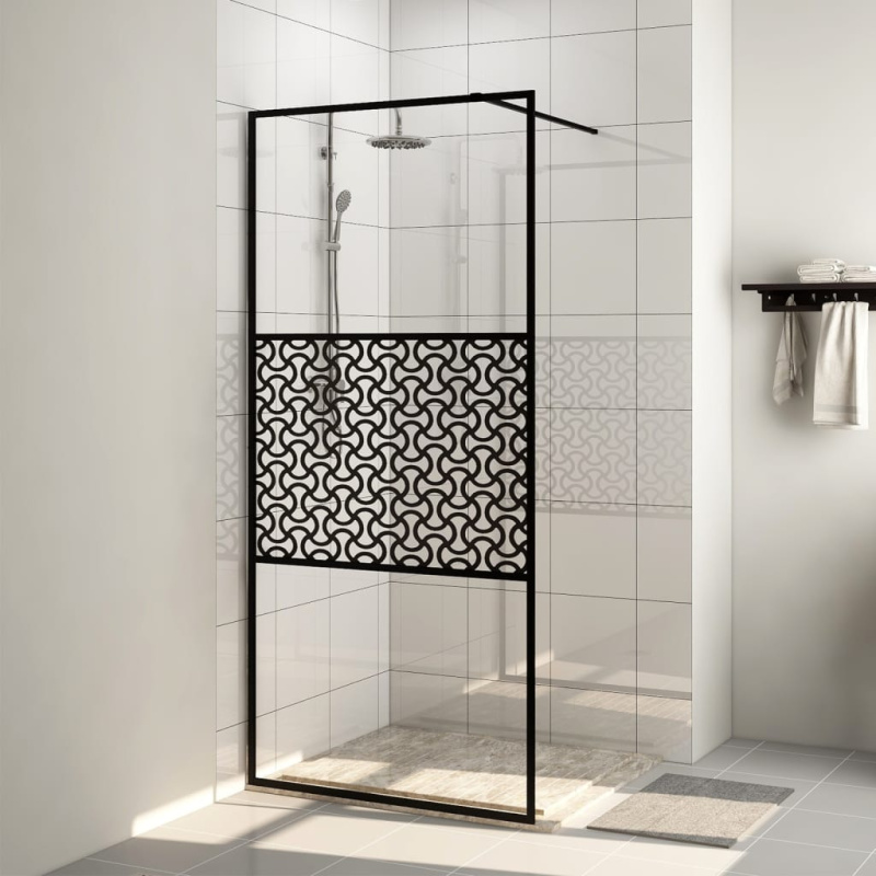 Zástěna Do Průchozí Sprchy Čiré Esg Sklo - Bílá / Pruhované / 80 x 195 cm