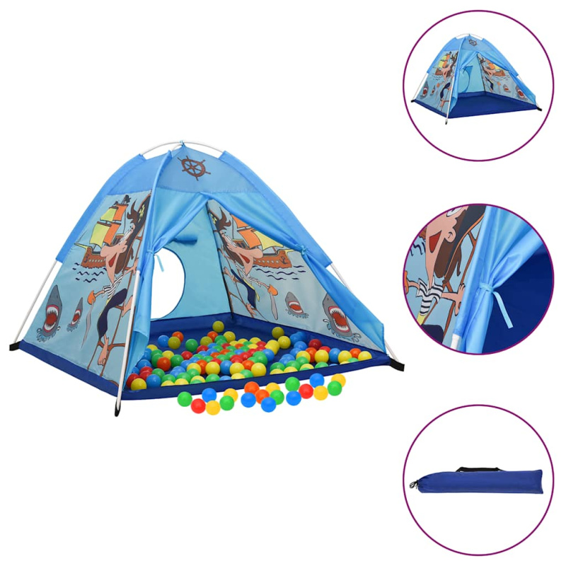 Dětský Stan Na Hraní S 250 Míčky Modrý 120 X 120 X 90 Cm - Vícebarevné 1