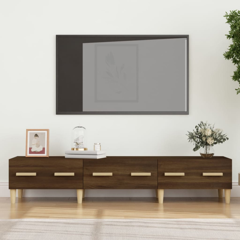 Tv Skříňka 150 X 34,5 X 30 Cm Kompozitní Dřevo - Bílá s vysokým leskem