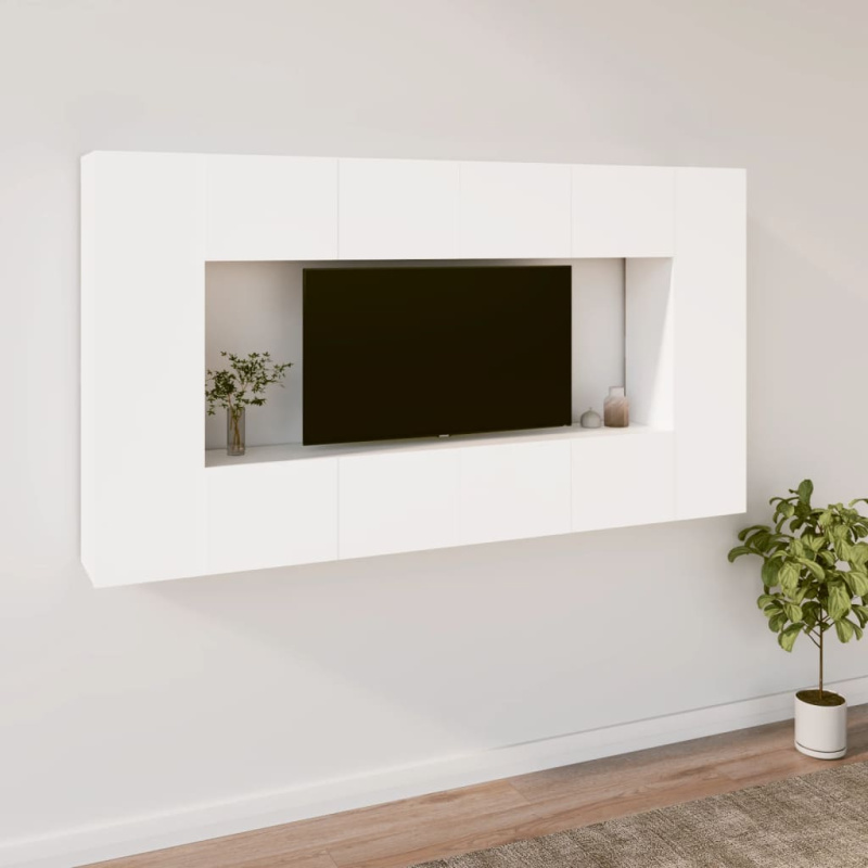 8Dílný Set Tv Skříněk Bílý Kompozitní Dřevo - dub sonoma / 100 cm