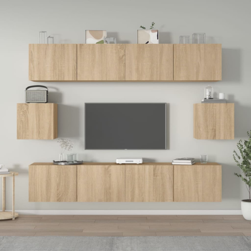 vidaXL 6dílný set TV skříněk betonově šedý kompozitní dřevo