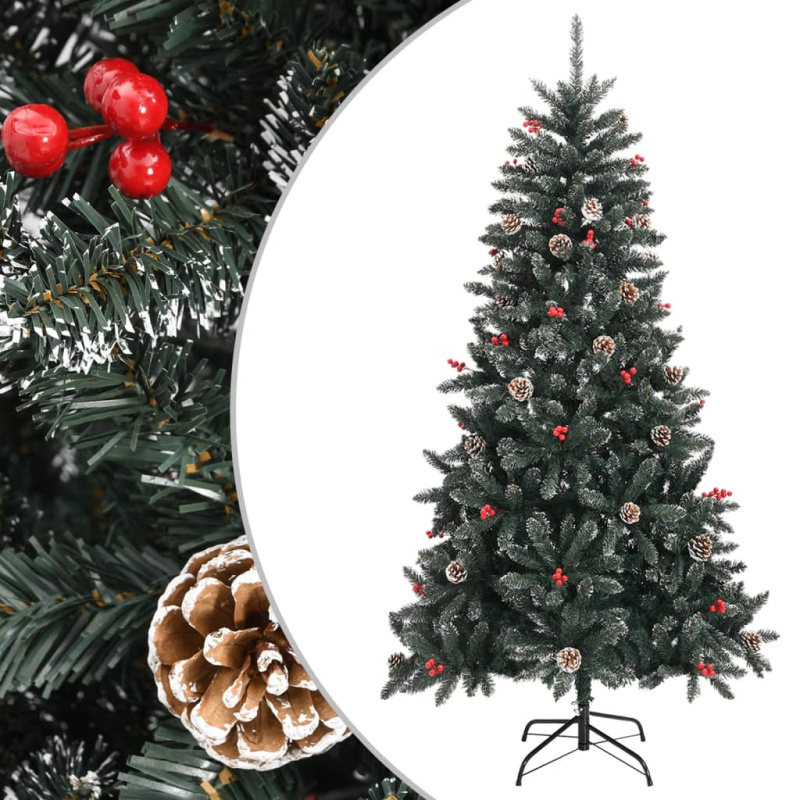 Umělý Vánoční Stromek Se Stojanem Zelený Pvc - bez LED / 210 cm