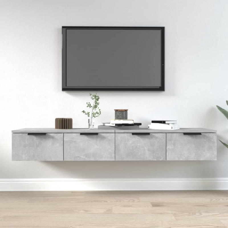 Nástěnné Skříňky 2 Ks Betonově Šedé 68X30X20Cm Kompozitní Dřevo - dub sonoma