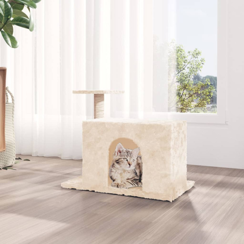 Škrabadlo Pro Kočky Se Sisalovým Sloupkem Krémové 51 Cm - Krémová