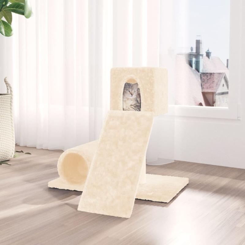 Škrabadlo Pro Kočky Se Sisalovým Sloupkem Krémové 59 Cm - Krémová