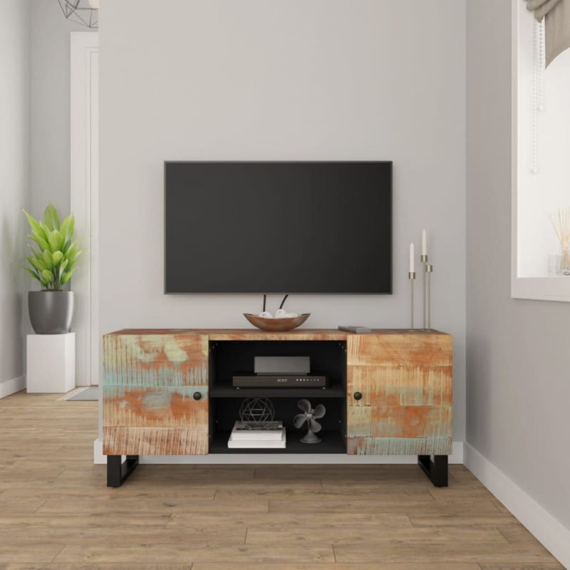 Tv Skříňka 105 X 33 X 46 Cm - masivní akáciové dřevo