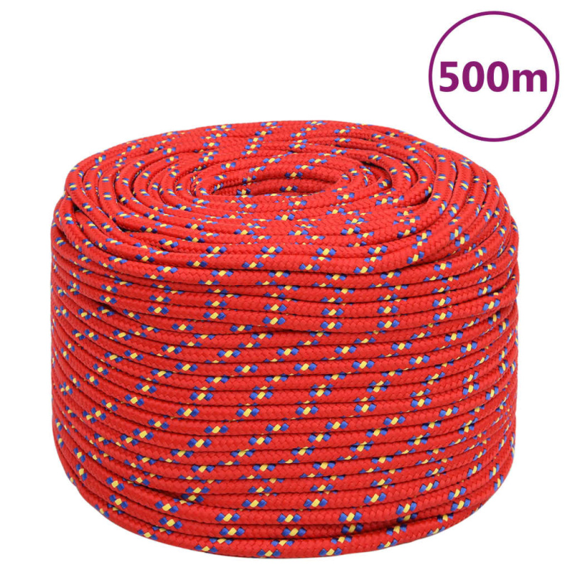 Lodní Lano Červené Polypropylen Červená - 250 m / 8 mm