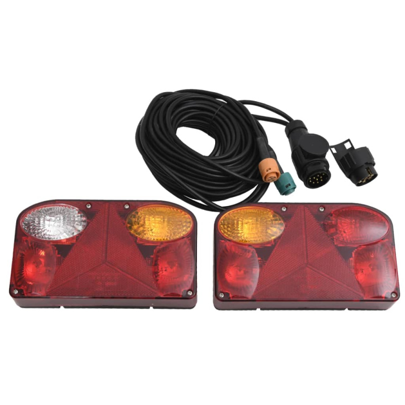 Světla Na Přívěs 2 Ks Červená 23X6X13 Cm 12V Klasické Žárovky - LED žárovka