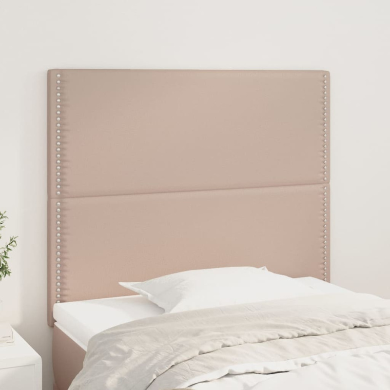 Čela Postele 2 Ks 80X5X78/88 Cm Umělá Kůže Cappuccino - Nízké / 144 cm