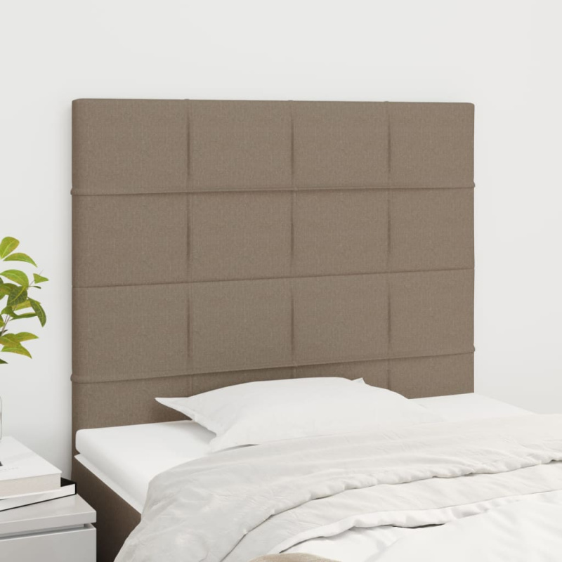 Čela Postele 2 Ks 72 X 5 X 78/88 Cm Textil Taupe - Nízké / 144 cm