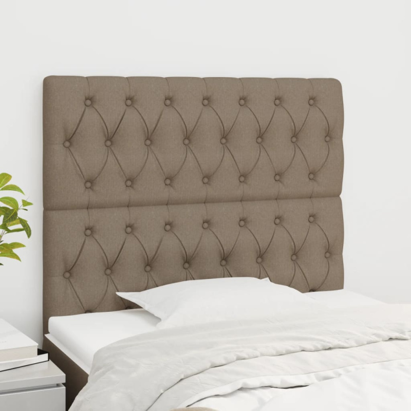 Čelo Postele 2 Ks 100X7X78/88 Cm Textil Taupe - Nízké / 180 cm