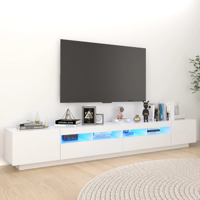 Tv skříňka s led osvětlením 260 x 35 x 40 cm - Hnědý dub