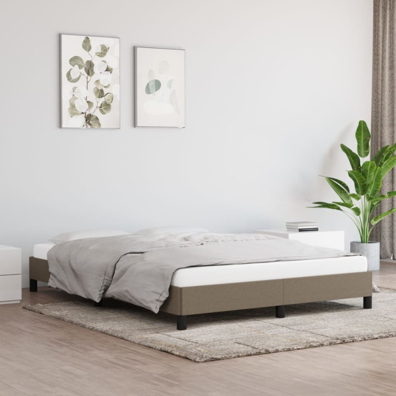 Rám Postele Bez Matrace Textil Taupe - 200 x 200 cm / 25 cm