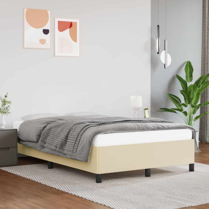 vidaXL Rám postele bílá 200 x 200 cm umělá kůže