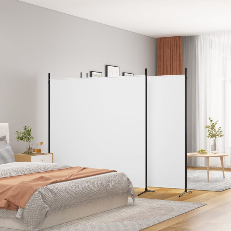Paraván Bílý Textil - 3 dílný / 525 x 180 cm