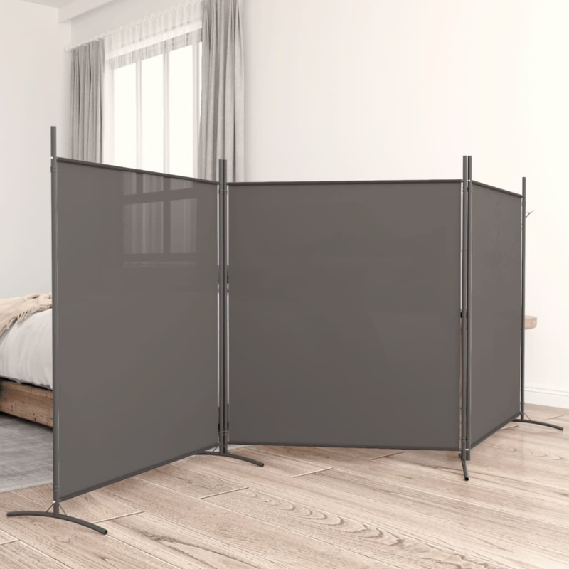 23Dílný Paraván Antracitový Textil Antracitová - 3 / 525 x 180 cm