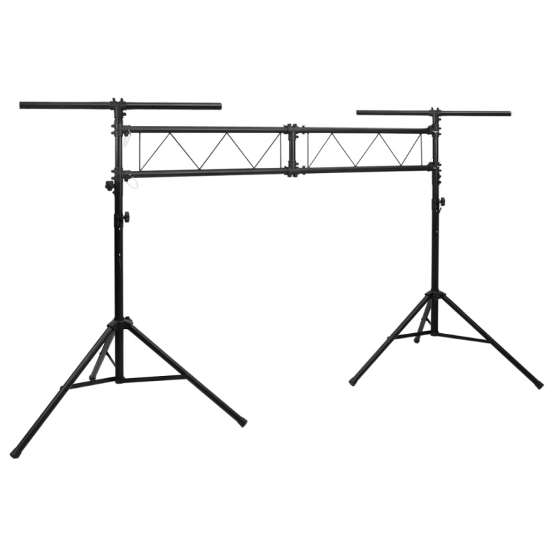 Světelná Rampa Se Stojany Černá 338 X 115 X (180–300) Cm Ocel - 338 x 115 x (180-300) cm