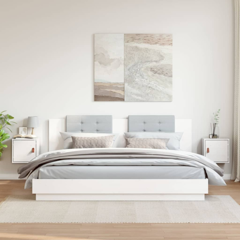 Nástěnné skříňky 2 ks bílé 31,5x30x30 cm masivní borové dřevo