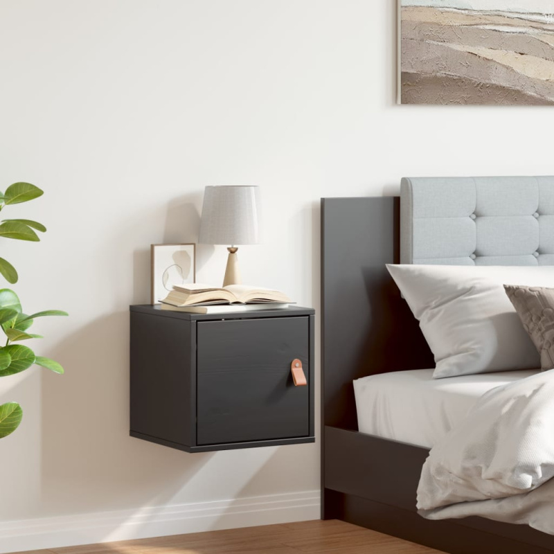 Nástěnná Skříňka Černá 31,5X30X30 Cm Masivní Borové Dřevo