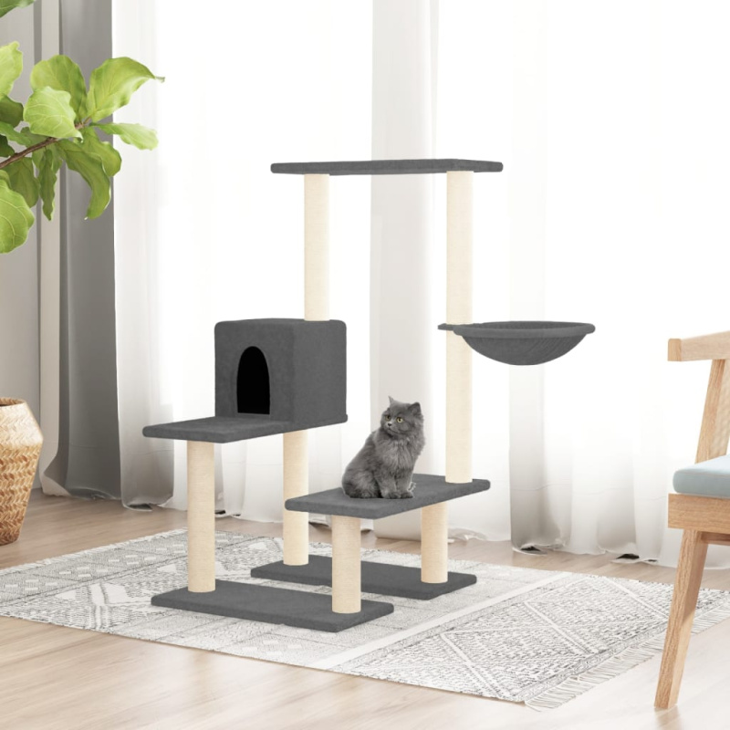 Škrabadlo Pro Kočky Se Sisalovými Sloupky Tmavě Šedé 94,5 Cm - Tmavě šedá