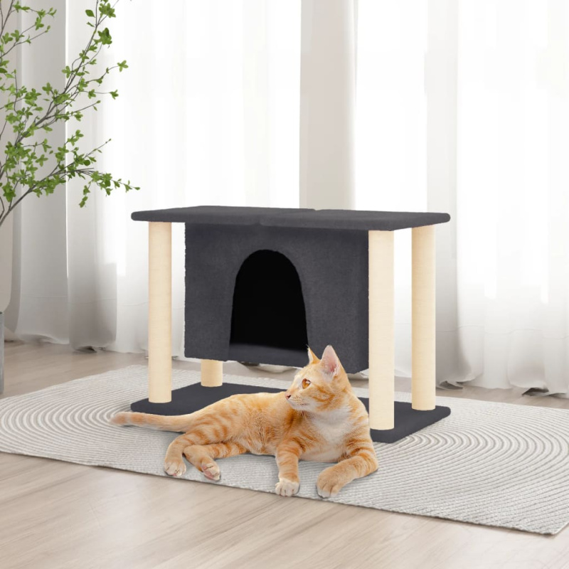 Škrabadlo Pro Kočky Se Sisalovými Sloupky Tmavě Šedé 50 Cm - Tmavě šedá