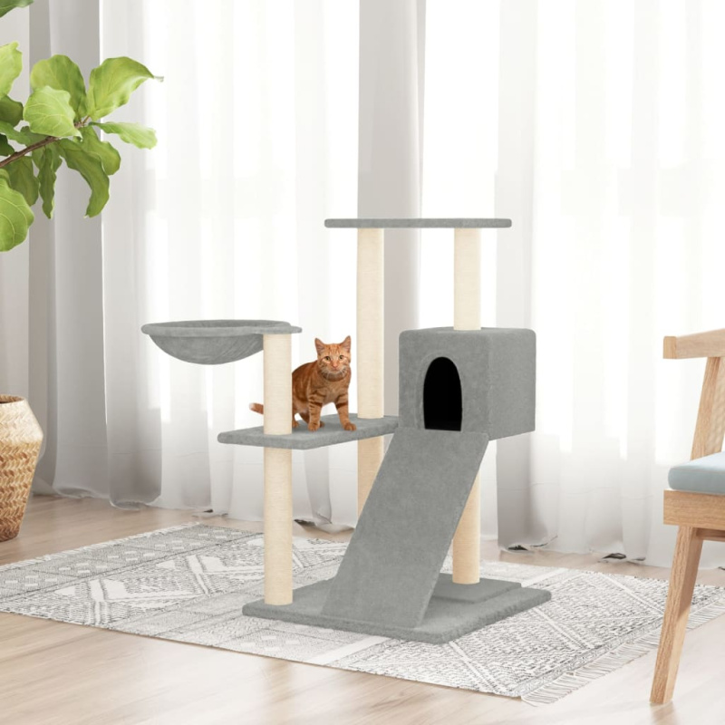 Škrabadlo Pro Kočky Se Sisalovými Sloupky Světle Šedé 82 Cm - Krémová