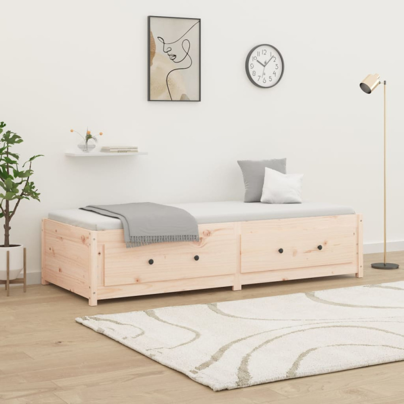 Válenda bílá 90 x 190 cm Single masivní borové dřevo