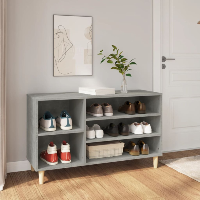 Botník Betonově Šedý 102X36X60 Cm Kompozitní Dřevo - Bílá s vysokým leskem