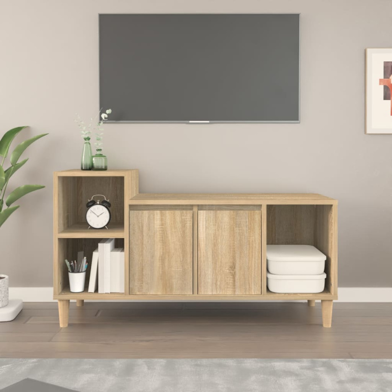Tv Skříňka 100X35X55 Cm Kompozitní Dřevo - Hnědý dub