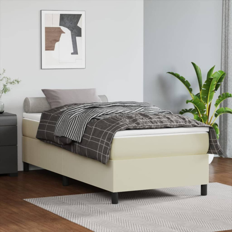 vidaXL Rám postele bílá 200 x 200 cm umělá kůže