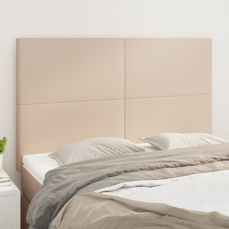 Čela Postele 4 Ks 72 X 5 X 78/88 Cm Umělá Kůže Cappuccino - Vysoké / 180 cm