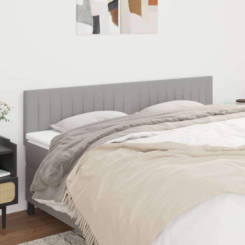 Čela postele 4 ks světle šedá 72 x 5 x 78/88 cm textil