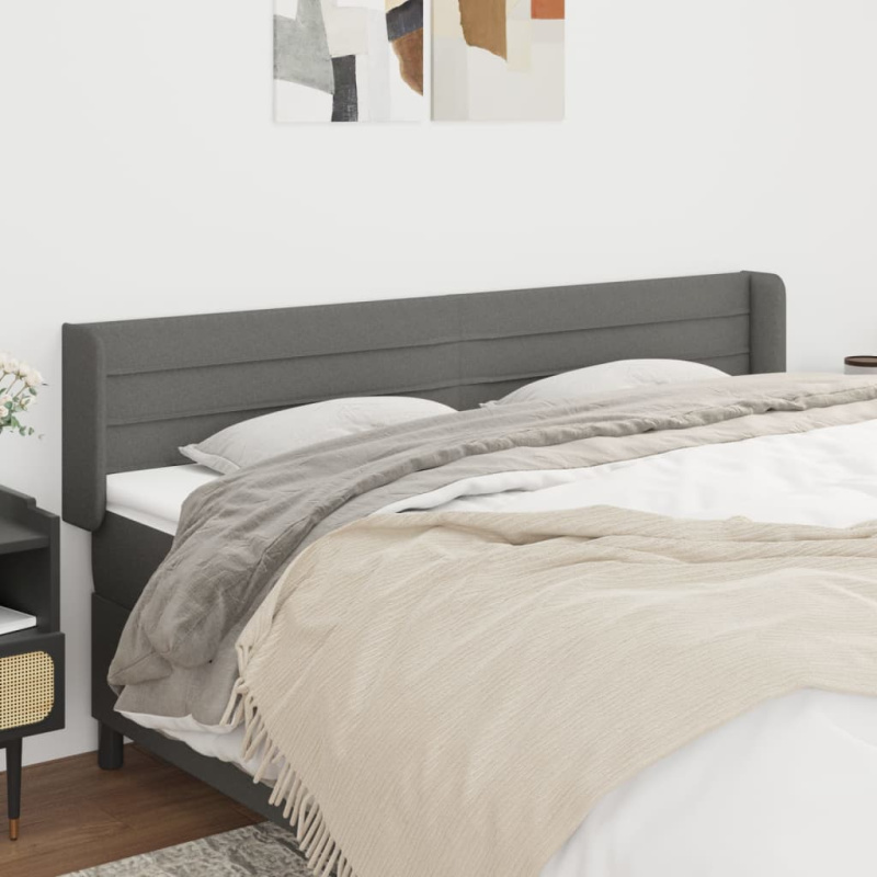Čelo Postele Typu Ušák Tmavě Šedé Textil - Taupe / 163 x 16 x 78/88 cm