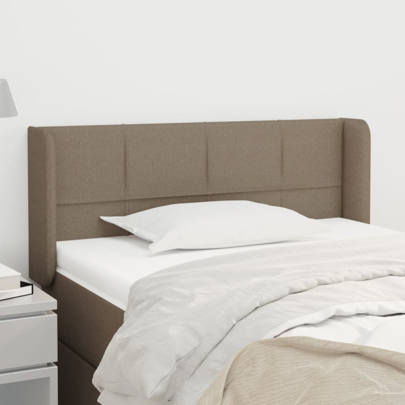 Čelo Postele Typu Ušák Textil - Krémová / 183 x 16 x 118/128 cm