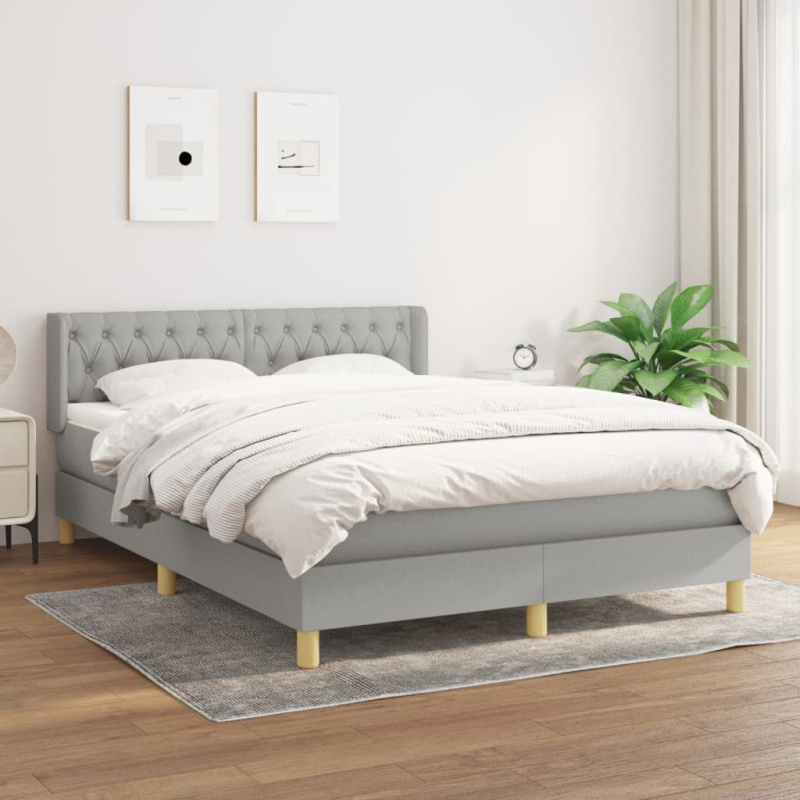vidaXL Box spring postel s matrací modrá 80x200 cm textil