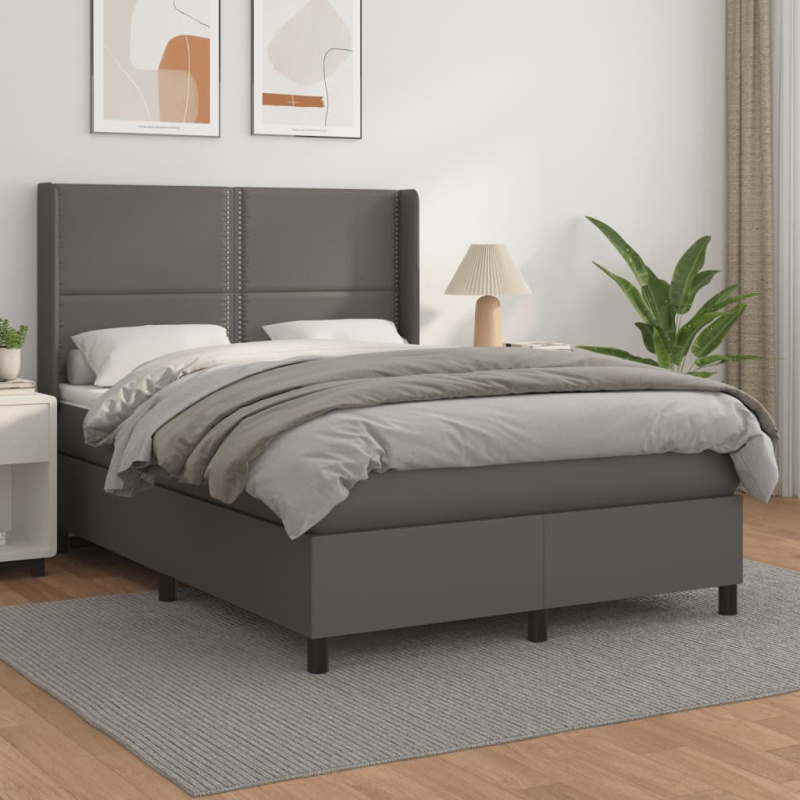 vidaXL Box spring postel s matrací bílá 80 x 200 cm umělá kůže