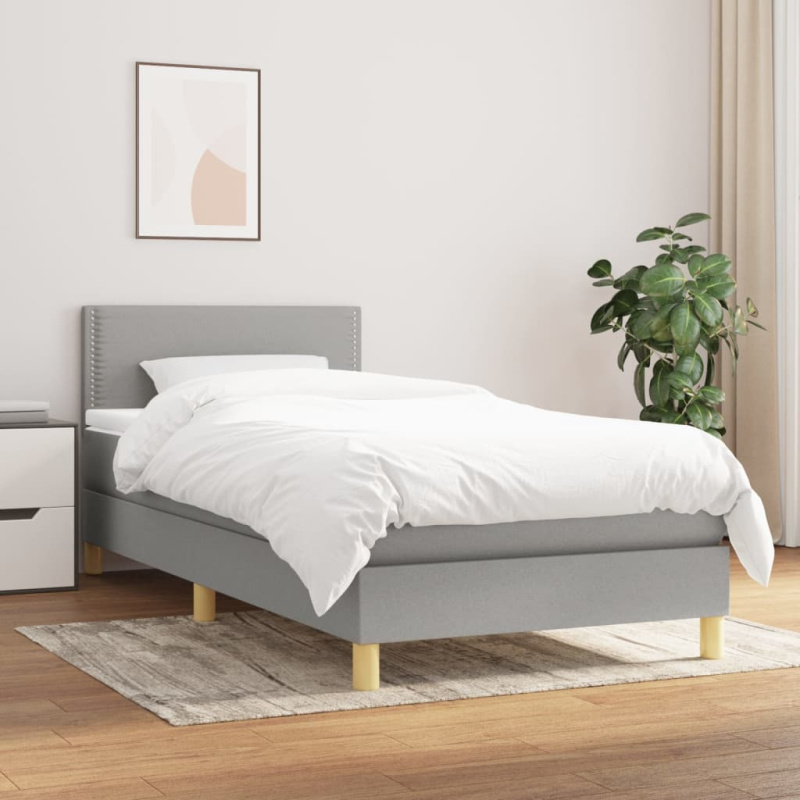 vidaXL Box spring postel s matrací modrá 80x200 cm textil