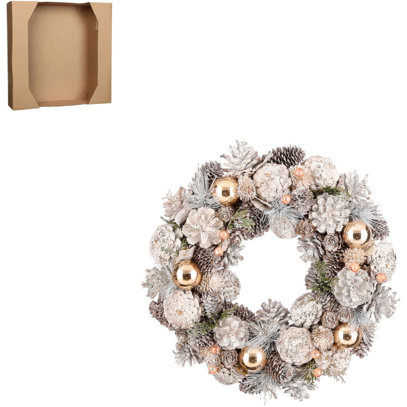 House of Seasons Věnec, zlatý, pr. 34 x 9 cm