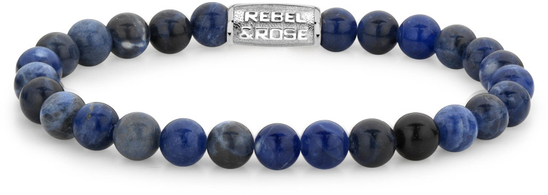 Rebel&Rose Korálkový náramek Midnight Blue RR-60012-S 20 cm - L+