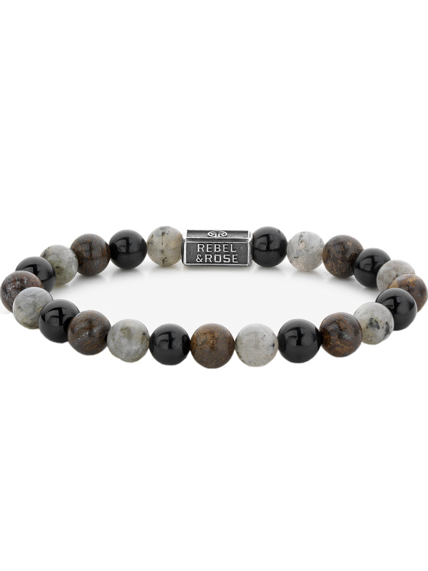 Rebel & Rose RR-8S007-S-L+ Mens náramek - Mix Brown 925