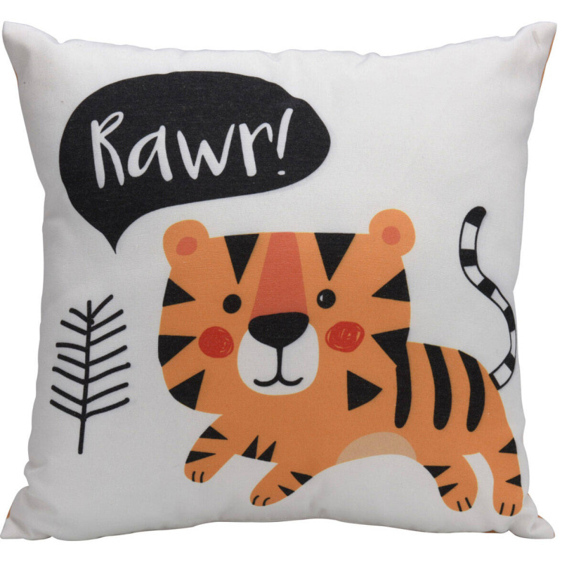 Home Styling Collection Dětský povlak na polštář RAWR, 45 x 40 cm, TYGR oranžová