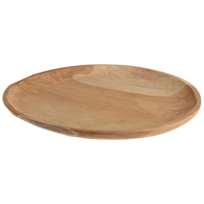 Home Styling Collection Ozdobný talíř z teakového dřeva, Ø 40 cm hnědá