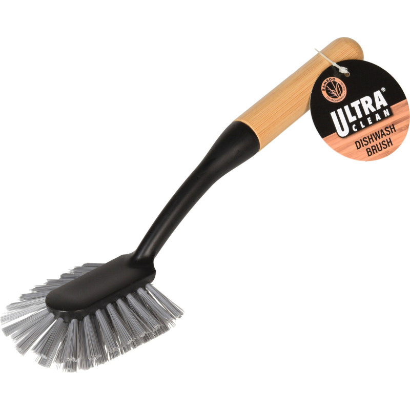 Ultra Clean Kartáč na mytí nádobí s bambusovou rukojetí, černý černá