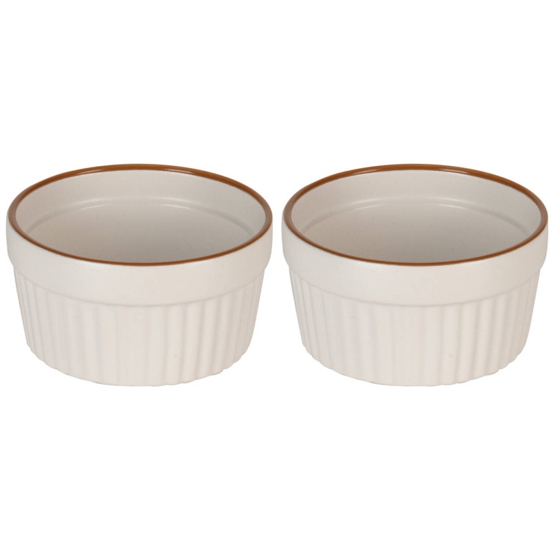 EH Excellent Houseware Zapékací misky, porcelán, 200 ml, 2 ks, béžové béžová
