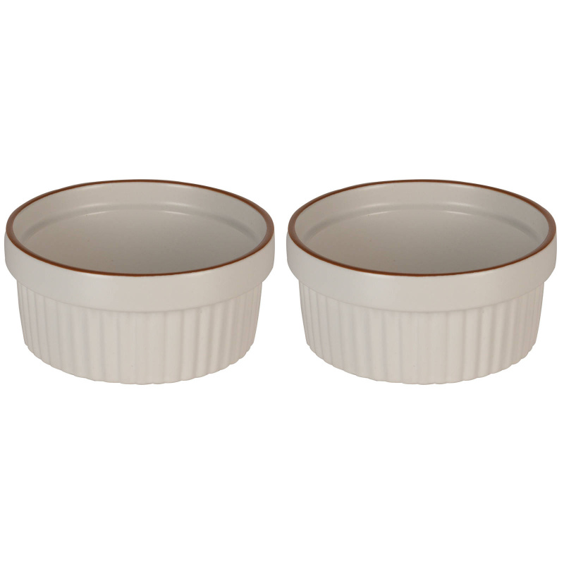EH Excellent Houseware Zapékací misky, porcelán, 290 ml, 2 ks, béžové béžová