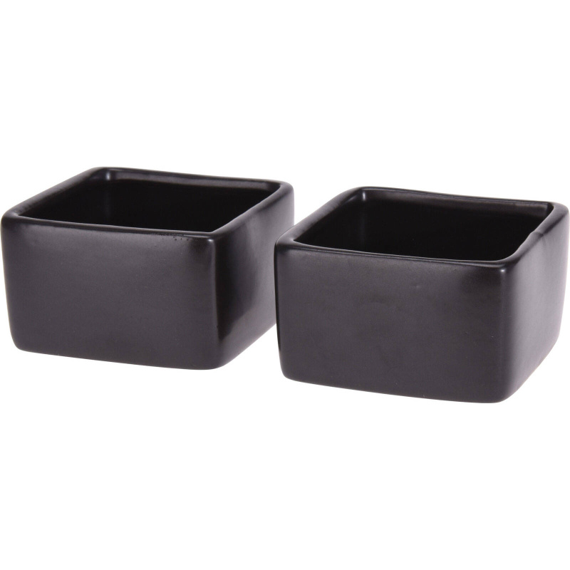 EH Excellent Houseware Čtvercové misky na občerstvení, 2 ks, černé černá