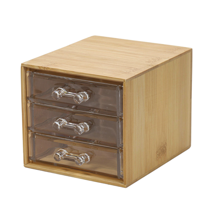 Eleganza Organizér na kosmetiku s 3 přihrádkami hnědá