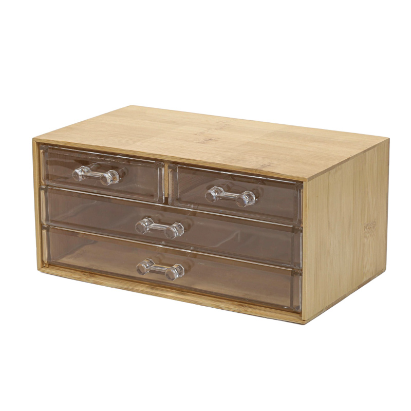 Eleganza Organizér na kosmetiku s 4 přihrádkami hnědá