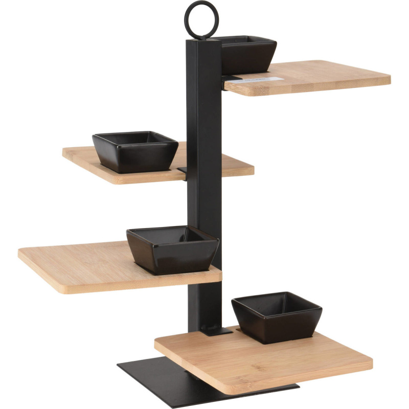 EH Excellent Houseware Stojan na občerstvení, 4-patrový, 37 cm černá